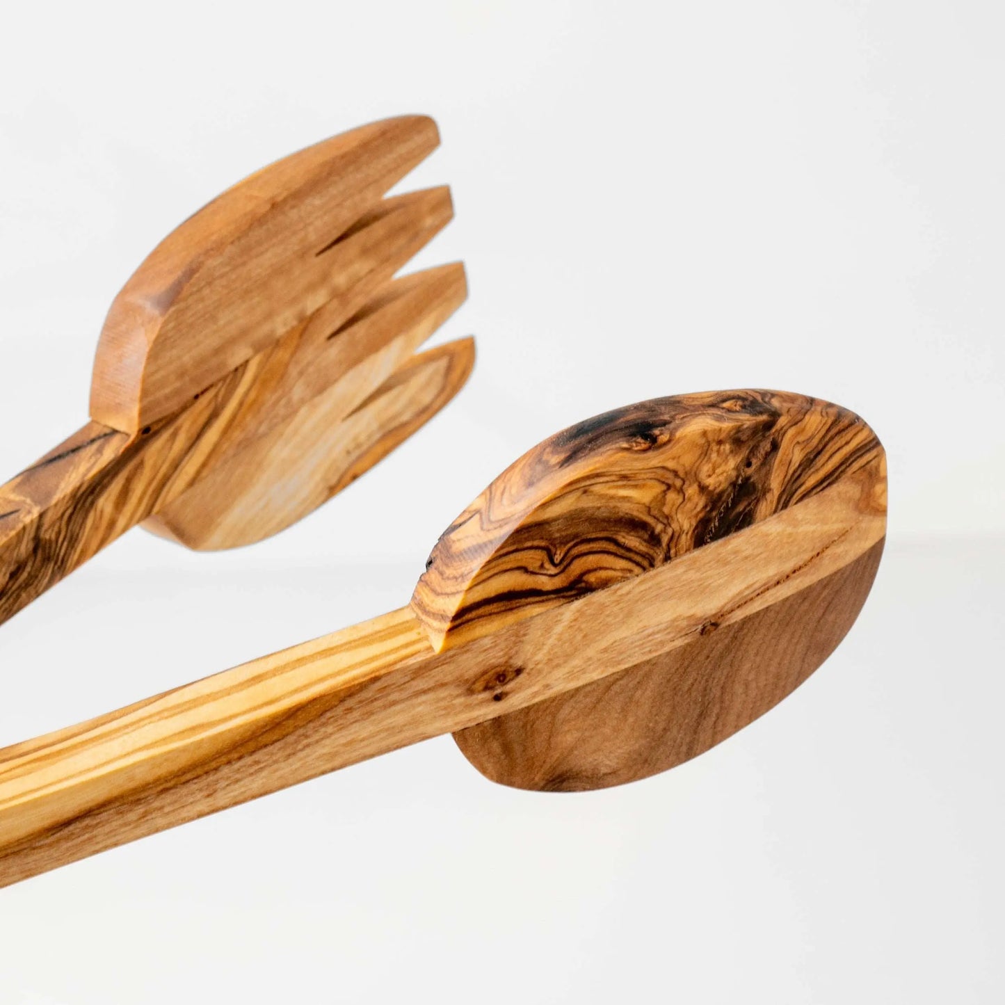 Handmade Olive Wood Salad Tongs | Eco-Friendly Serving Utensils.