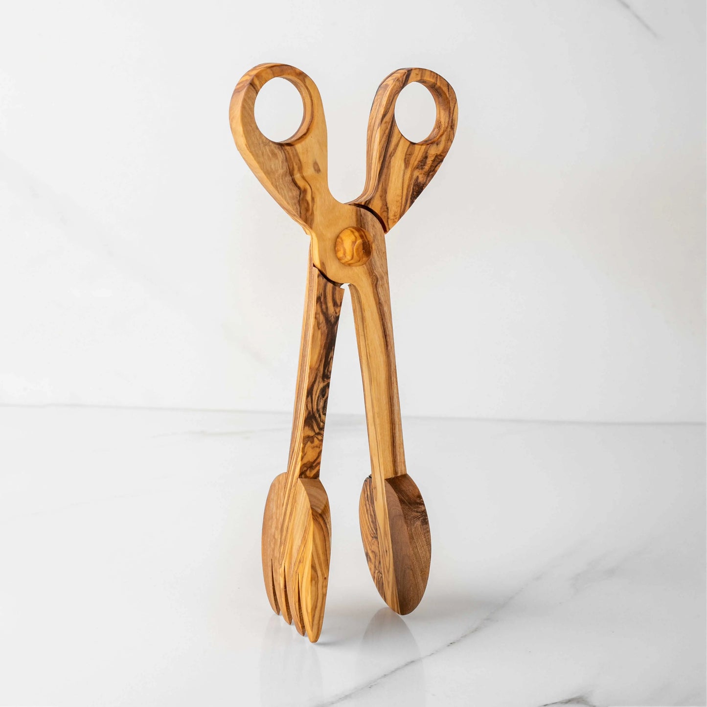 Handmade Olive Wood Salad Tongs | Eco-Friendly Serving Utensils.