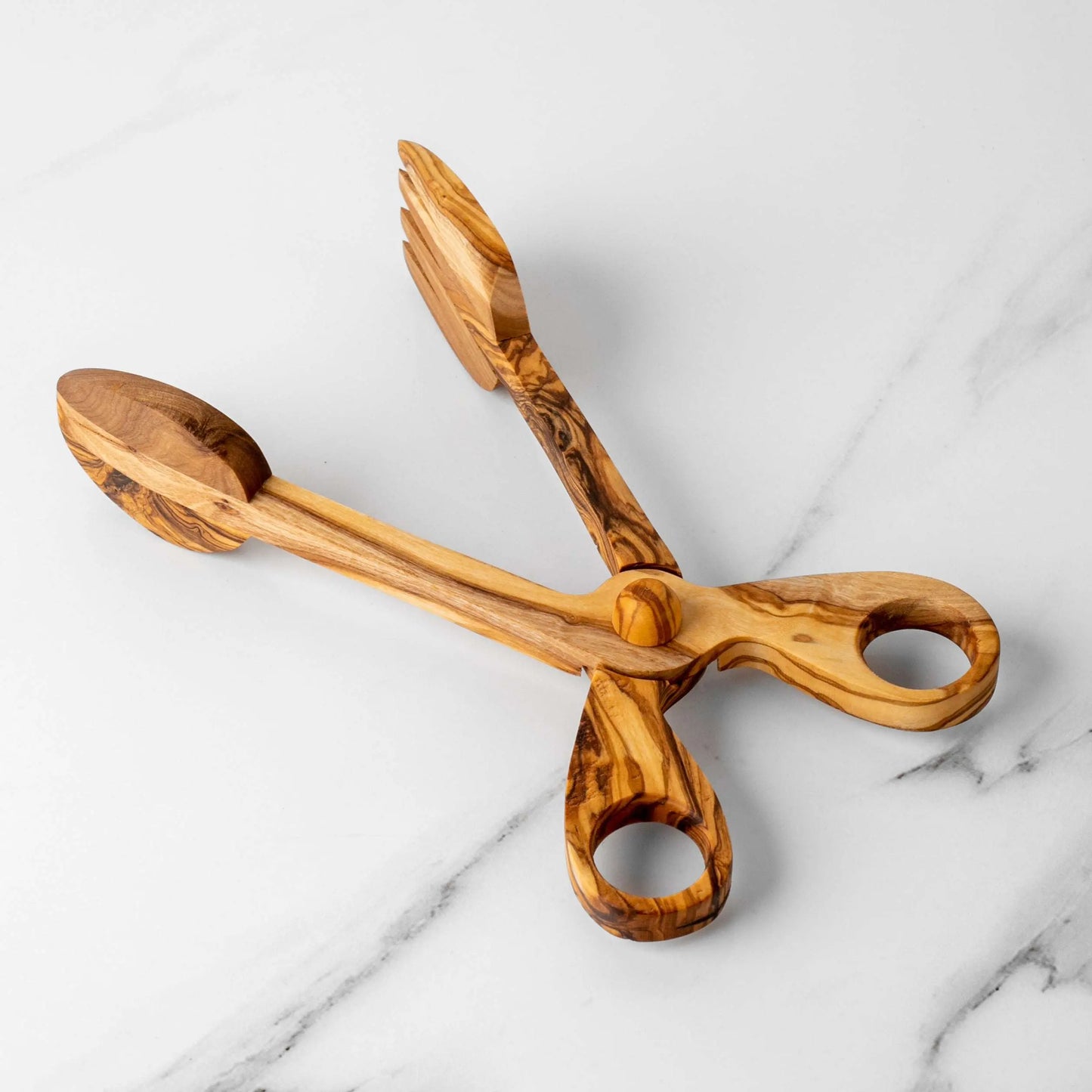 Handmade Olive Wood Salad Tongs | Eco-Friendly Serving Utensils.
