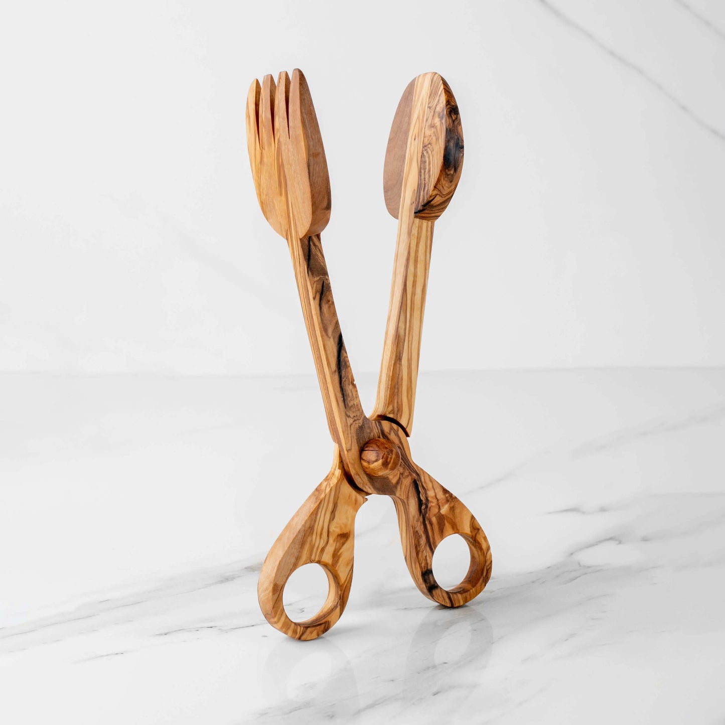 Handmade Olive Wood Salad Tongs | Eco-Friendly Serving Utensils.