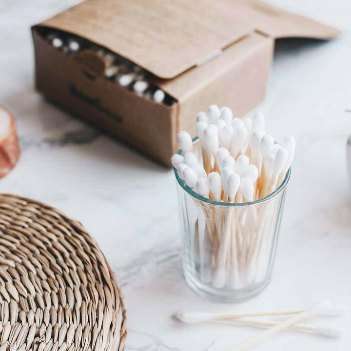 Bamboo Cotton Swabs (Pack of 200) - ecogreenturtle ltd